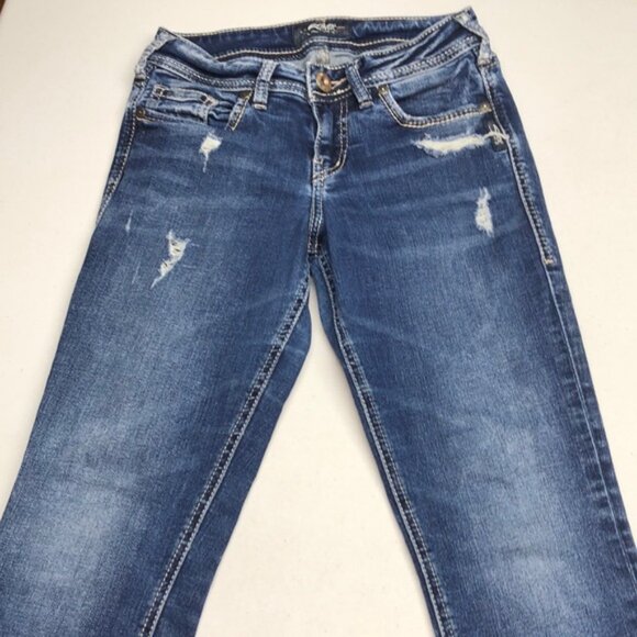 SILVER SUKI MID-RISE CAPRI JEANS 25x25 - Picture 6 of 11